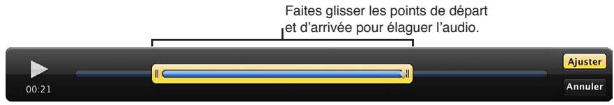 APPLE APERTURE 3.4 - Pour modifier la longueur d'un clip audio - 2