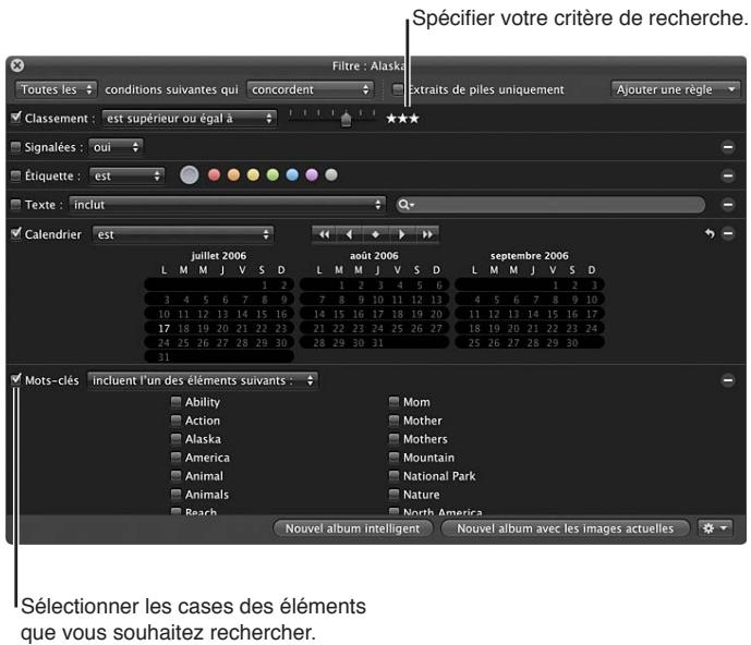 APPLE APERTURE 3.4 - Recherches rapides à l'aide du champ de recherche du menu local - 5