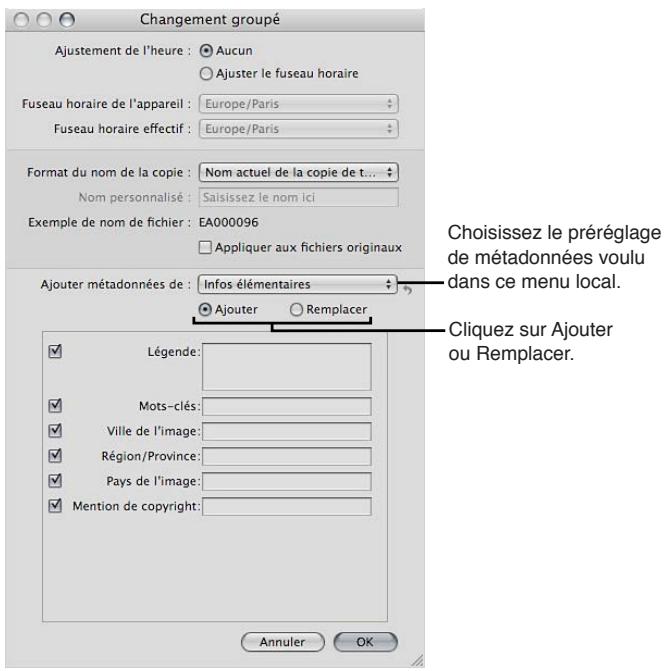 APPLE APERTURE 3.4 - Pour modifier les métadonnées associées à une sélection de photos - 1