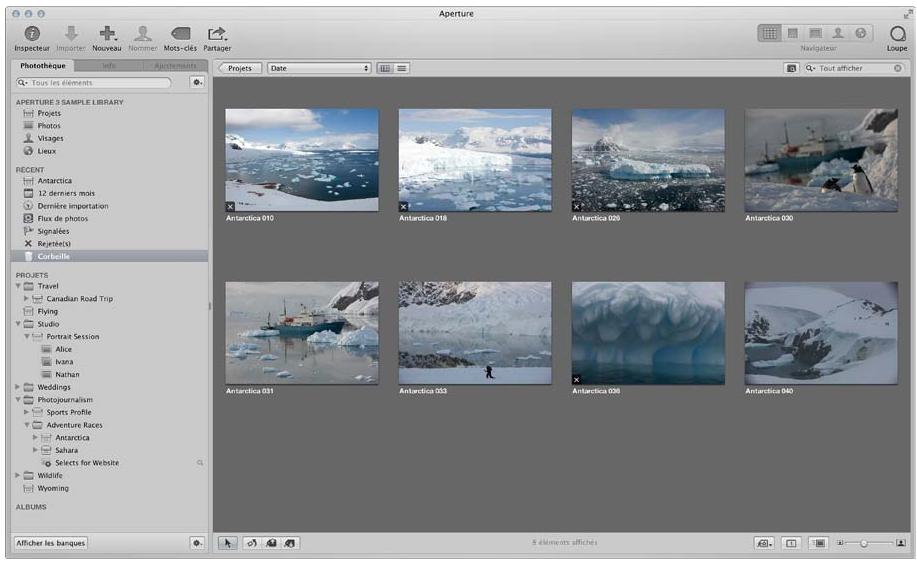APPLE APERTURE 3.4 - Définition de la corbeille aperture - 1