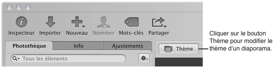 APPLE APERTURE 3.4 - Pour changer le thème d'un diaporama - 1