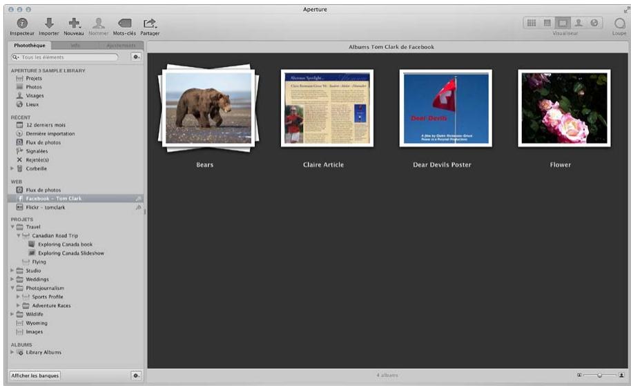 APPLE APERTURE 3.4 - Vue d'ensemble du partage de photos sur flickr et facebook - 2
