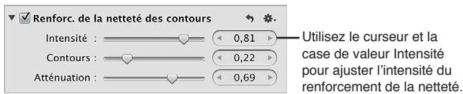 APPLE APERTURE 3.4 - Pour renforcer la netteté d'une image à l'aide des commandes « renforcement de la netteté des contours - 1