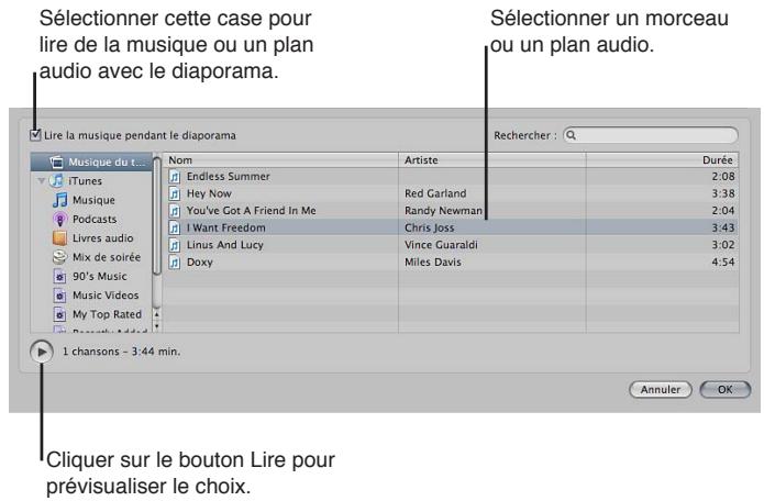 APPLE APERTURE 3.4 - Pour ajouter de la musique à votre diaporama - 1