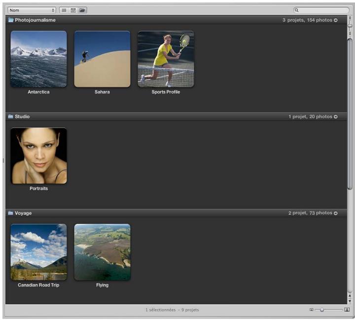 APPLE APERTURE 3.4 - Organisation des projets en présentation projets - 1