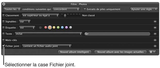 APPLE APERTURE 3.4 - Pour rechercher des photos avec des pièces jointes - 1