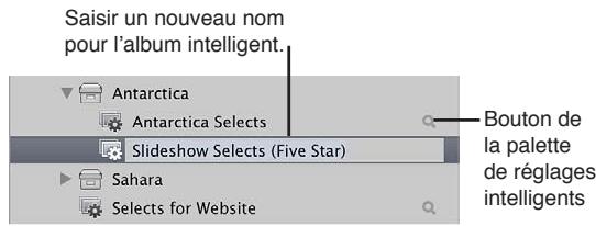 APPLE APERTURE 3.4 - Pour créer un album intelligent dont le champ de recherche ne couvre qu'un seul projet - 1