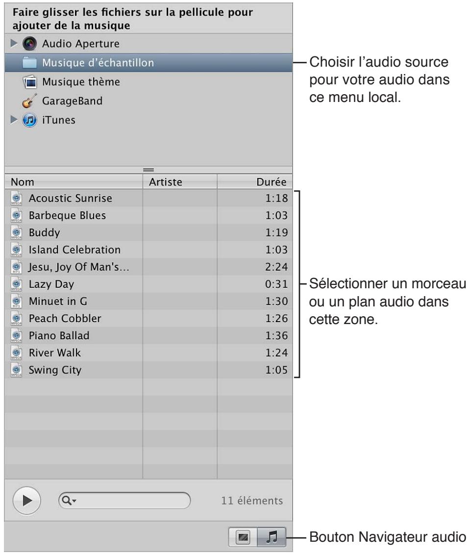 APPLE APERTURE 3.4 - Ajout de clips audio à votre diaporama - 3