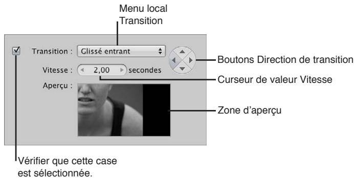 APPLE APERTURE 3.4 - Pour ajouter une seule transition entre deux diapositives - 1
