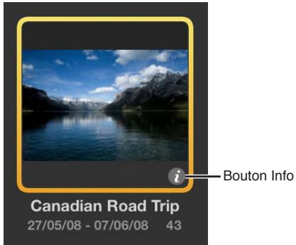 APPLE APERTURE 3.4 - Pour ouvrir la palette d'informations en présentation projets - 1