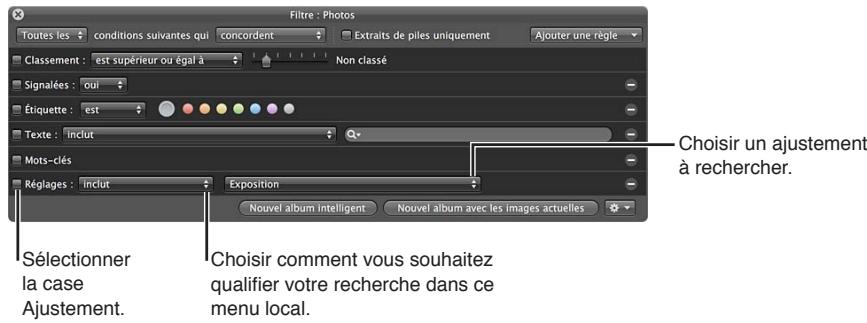 APPLE APERTURE 3.4 - Pour rechercher des photos en fonction d'un type d'ajustement - 1
