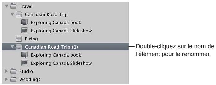 APPLE APERTURE 3.4 - Pour dupliquer la structure d'un projet - 1