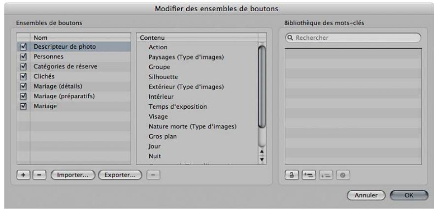 APPLE APERTURE 3.4 - Création d'un groupe de mots-clés prédéfinis - 2