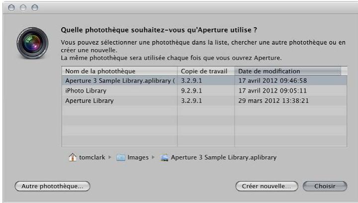 APPLE APERTURE 3.4 - Pour accéder à une autre bibliothèque aperture ou iphoto - 1