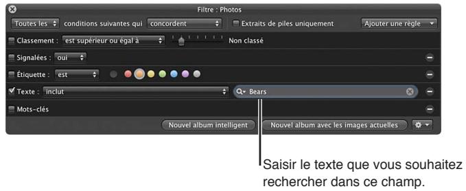 APPLE APERTURE 3.4 - Pour rechercher des photos en fonction du texte - 1