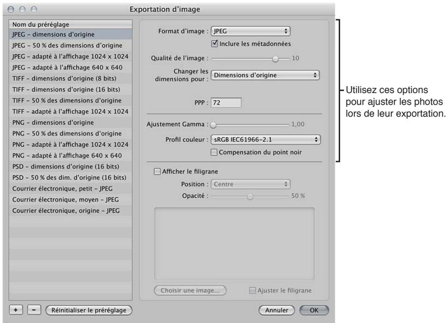 APPLE APERTURE 3.4 - Ajustement des images lors de l'exportation - 1