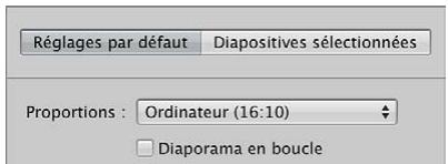 APPLE APERTURE 3.4 - Pour définir les proportions du diaporama - 1