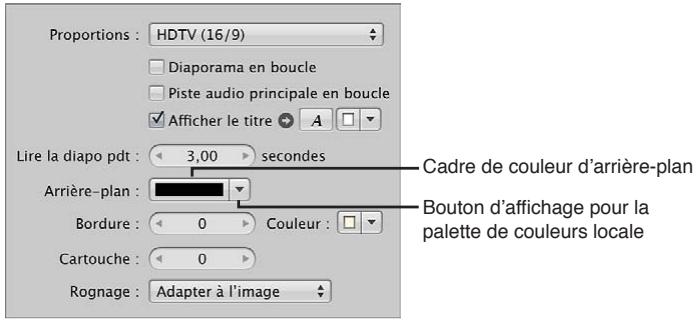 APPLE APERTURE 3.4 - Choix d'une couleur d'arrière-plan pour le diaporama - 1