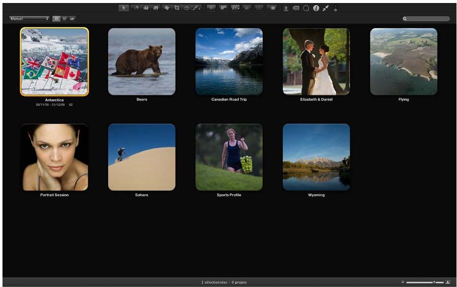 APPLE APERTURE 3.4 - Utilisation du mode projets en présentation plein écran - 1