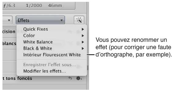 APPLE APERTURE 3.4 - Pour renommer un effet - 1