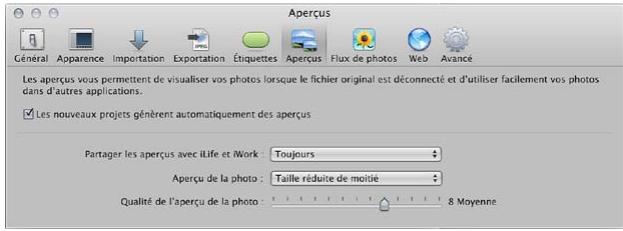 APPLE APERTURE 3.4 - Pour ouvrir les préférences d'aperture - 1