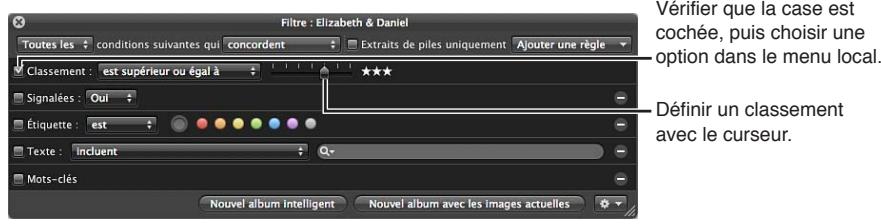 APPLE APERTURE 3.4 - Pour trier des photos par classement à l'aide de la palette de filtre - 2