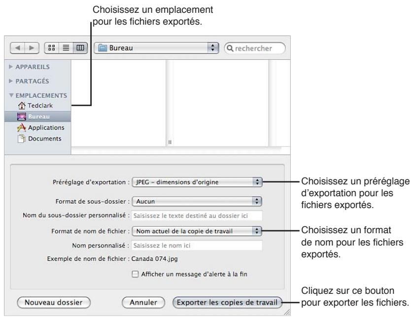 APPLE APERTURE 3.4 - Pour exporter des copies de travail - 1