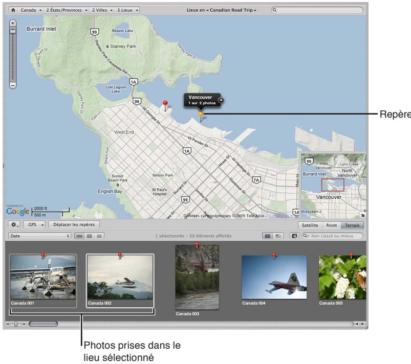APPLE APERTURE 3.4 - Pour afficher les photos associées à un emplacement - 3