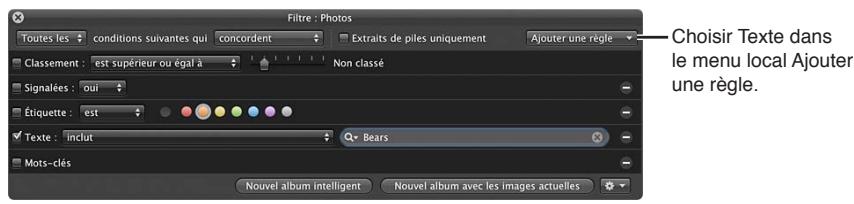 APPLE APERTURE 3.4 - Pour rechercher des photos en fonction de plusieurs éléments de texte - 1
