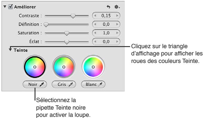 APPLE APERTURE 3.4 - Pour définir la teinte des tons foncés d'une image - 1