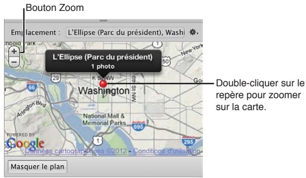 APPLE APERTURE 3.4 - Pour afficher les informations d'emplacement d'une photo à l'aide de la sous-fenêtre carte de l'inspecteur d'informations - 2