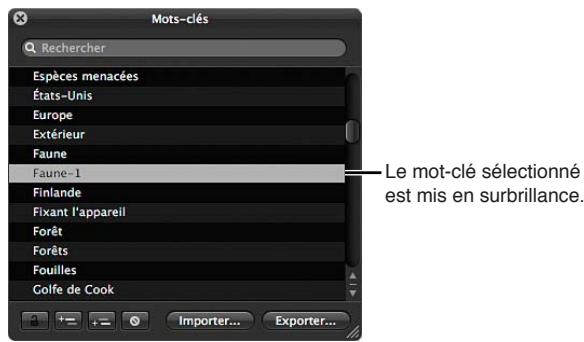 APPLE APERTURE 3.4 - Pour supprimer un mot-clé ou un groupe de mots-clés de la bibliothèque - 1