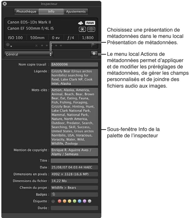 APPLE APERTURE 3.4 - Affichage de l'inspecteur d'informations - 2