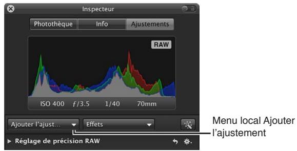 APPLE APERTURE 3.4 - Pour ajouter d'autres ajustements - 1