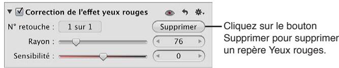 APPLE APERTURE 3.4 - Pour supprimer un repère yeux rouges - 1