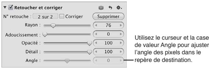 APPLE APERTURE 3.4 - Pour ajuster l'angle des pixels clones au sein d'un repère - 2