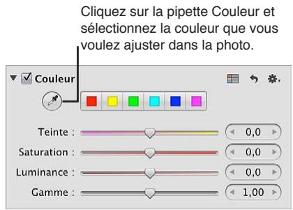 APPLE APERTURE 3.4 - Ajustement de couleurs personnalisées à l'aide de la pipette couleur - 1