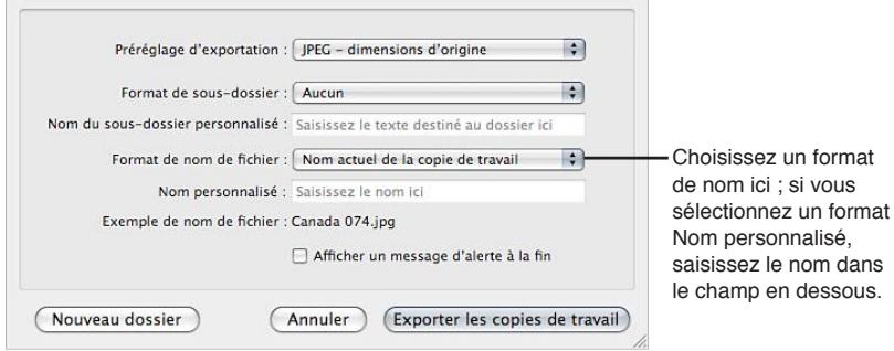 APPLE APERTURE 3.4 - Pour renommer les photos lors de l'exportation - 2