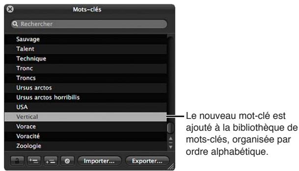 APPLE APERTURE 3.4 - Pour ajouter des mots-clés à la bibliothèque de mots-clés - 2
