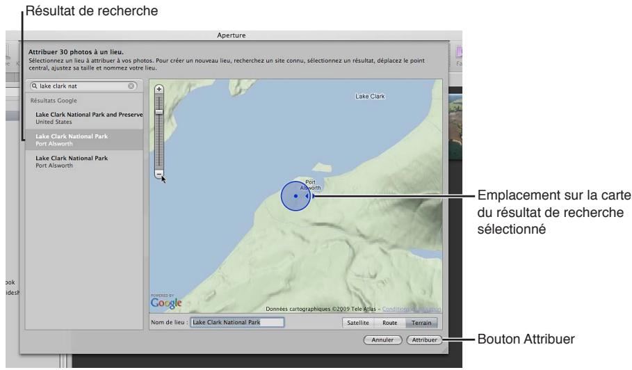 APPLE APERTURE 3.4 - Attribution d'informations d'emplacement à des projets - 1