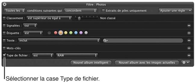 APPLE APERTURE 3.4 - Pour rechercher des fichiers selon leur type - 1
