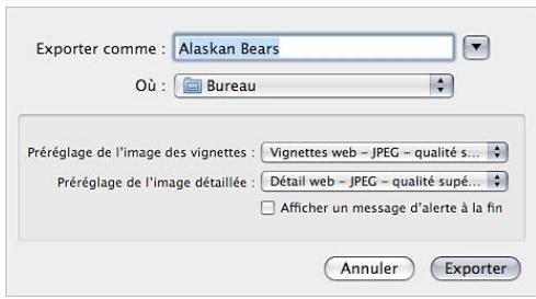 APPLE APERTURE 3.4 - Pour exporter des pages web - 1