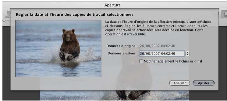 APPLE APERTURE 3.4 - Ajustement de la date et de l'heure d'une photo - 1