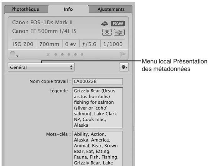APPLE APERTURE 3.4 - Pour appliquer des mots-clés à l'aide de l'inspecteur d'informations - 1