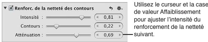 APPLE APERTURE 3.4 - Pour renforcer la netteté d'une image à l'aide des commandes « renforcement de la netteté des contours - 3