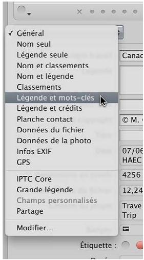 APPLE APERTURE 3.4 - Affichage des mots-clés d'une photo à l'aide de l'inspecteur d'informations - 1