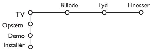 PHILIPS 32PW9520 - Brug af menuerne - 2