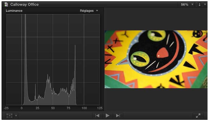APPLE FINAL CUT PRO X - Options d'affichage de l'histogramme - 1