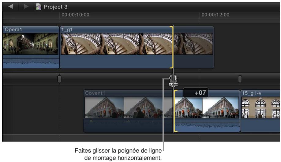 APPLE FINAL CUT PRO X - Ajustement du point de montage entre des plans à l'aide de l'éditeur de précision - 2