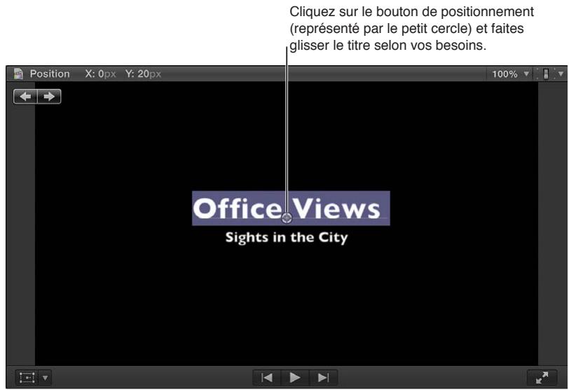 APPLE FINAL CUT PRO X - Adaptation de l'emplacement d'un titre à l'écran - 1